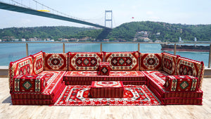 8'' Thickness U Sofa Set, Turkish Sofa, Floor Cushions, Arabic Majlis Seating Set
