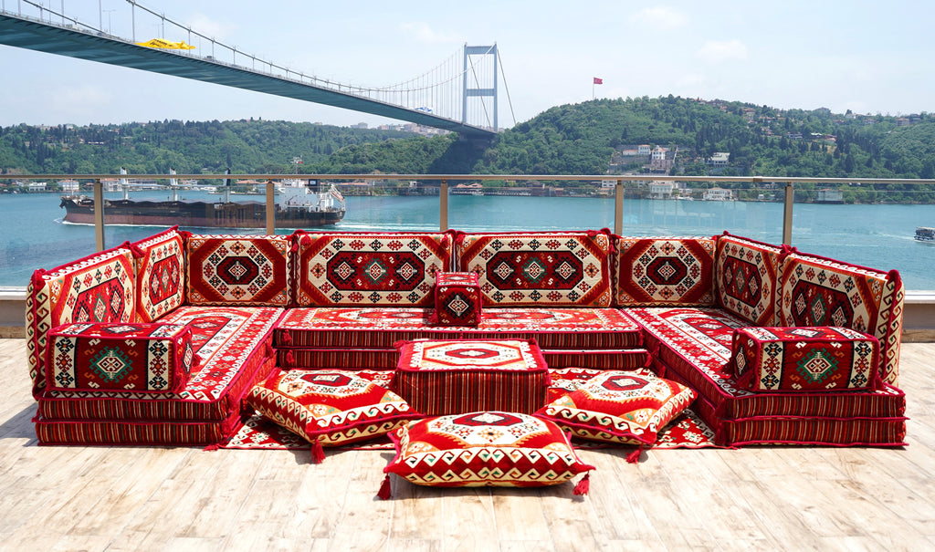 8'' Thickness U Sofa Set, Turkish Sofa, Floor Cushions, Arabic Majlis Seating Set