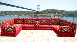 8'' Thickness U Sofa Set, Floor Seating, Arabic Sofa Set, Floor Cushions Set