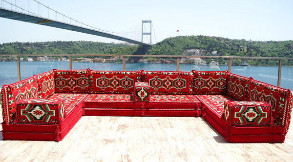 8'' Thickness U Sofa Set, Floor Seating, Arabic Sofa Set, Floor Cushions Set