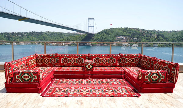 8'' Thickness U Sofa Set, Floor Seating, Arabic Sofa Set, Floor Cushions Set