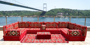 8'' Thickness U Sofa Set, Floor Seating, Arabic Sofa Set, Floor Cushions Set