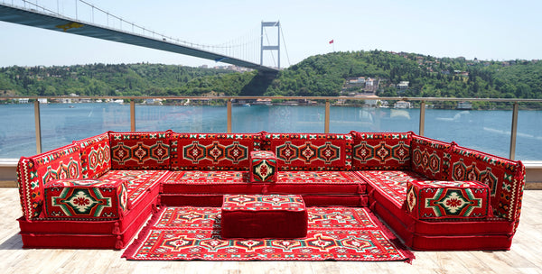 8'' Thickness U Sofa Set, Floor Seating, Arabic Sofa Set, Floor Cushions Set