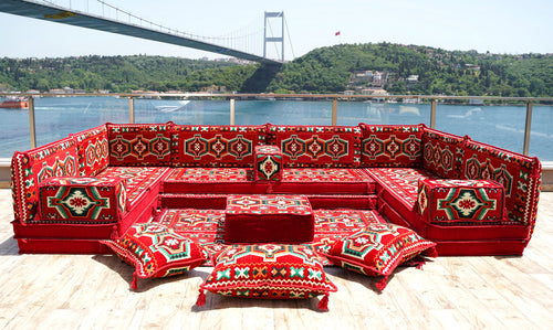 8'' Thickness U Sofa Set, Floor Seating, Arabic Sofa Set, Floor Cushions Set
