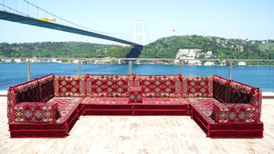 8'' Thickness U Sofa Set, Arabic Sofa Set, Floor Cushions, Moroccan Sofa Set