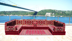8'' Thickness U Sofa Set, Arabic Sofa Set, Floor Cushions, Moroccan Sofa Set