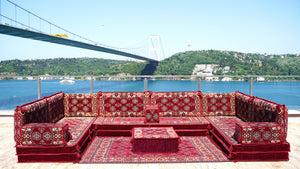 8'' Thickness U Sofa Set, Arabic Sofa Set, Floor Cushions, Moroccan Sofa Set