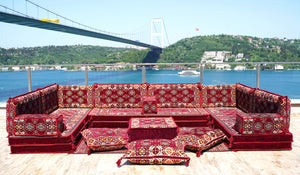 8'' Thickness U Sofa Set, Arabic Sofa Set, Floor Cushions, Moroccan Sofa Set