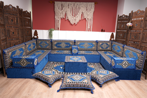 8'' Thickness U Sofa Set, Turkish Seating Pillows, Floor Sitting Set, Arabic Jalsa