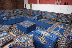 كنبة أرضية عربية، كنب عربي على شكل حرف U، وسائد أرضية، كنبة مجلس عربية، كنب عصري، وسائد مقاعد أرضية