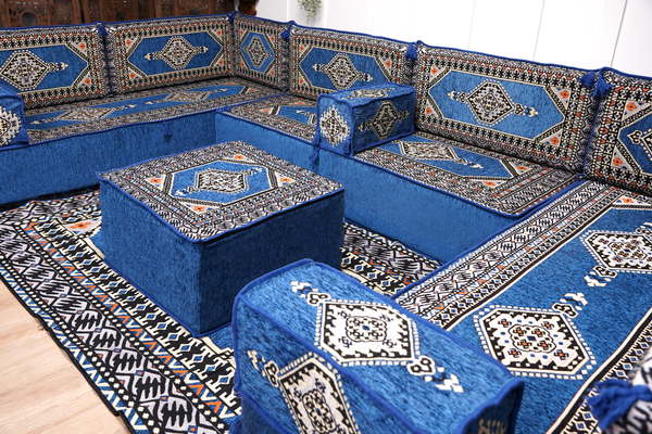 8'' Thickness U Sofa Set, Turkish Seating Pillows, Floor Sitting Set, Arabic Jalsa