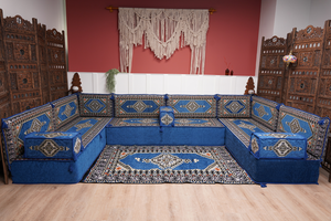 كنبة أرضية عربية، كنب عربي على شكل حرف U، وسائد أرضية، كنبة مجلس عربية، كنب عصري، وسائد مقاعد أرضية