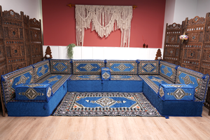 8'' Thickness U Sofa Set, Turkish Seating Pillows, Floor Sitting Set, Arabic Jalsa