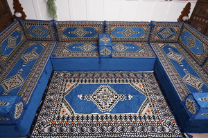 كنبة أرضية عربية، كنب عربي على شكل حرف U، وسائد أرضية، كنبة مجلس عربية، كنب عصري، وسائد مقاعد أرضية