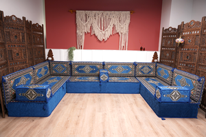 8'' Thickness U Sofa Set, Turkish Seating Pillows, Floor Sitting Set, Arabic Jalsa