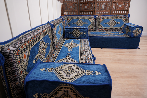 L Shaped Floor Couch, Arabic Sofa Seating, Floor Pillow, Corner Floor Cushions, Patio Furniture, Sectional Sofas, Arabic Jalsa