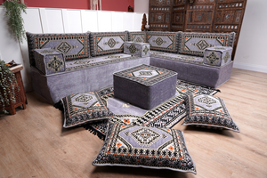 8'' Thickness L Sofa Set, Floor Couch, Sectional Sofas, Arabic Majlis, Turkish Rug, Couch Covers