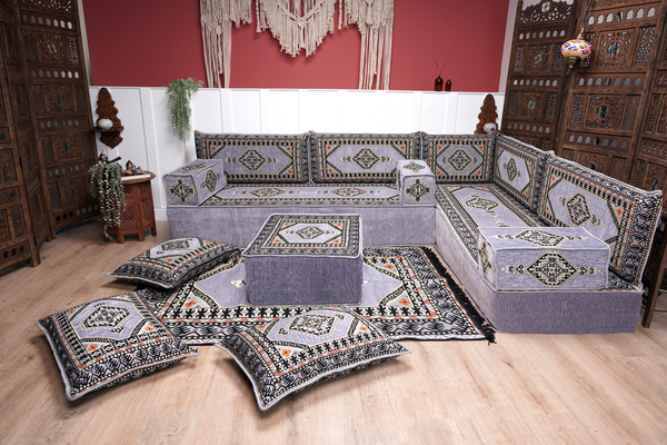 8'' Thickness L Sofa Set, Floor Couch, Sectional Sofas, Arabic Majlis, Turkish Rug, Couch Covers