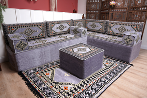 8'' Thickness L Sofa Set, Floor Couch, Sectional Sofas, Arabic Majlis, Turkish Rug, Couch Covers