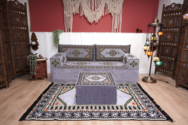 8'' Thickness Sofa Set, Gray Window Seat, Bench Cushion, Floor Couch, Reading Sofa, Meditation Yoga Sofa