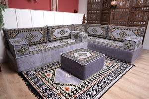 8'' Thickness L Sofa Set, Floor Couch, Sectional Sofas, Arabic Majlis, Turkish Rug, Couch Covers