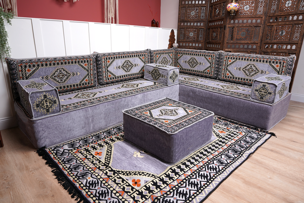 8'' Thickness L Sofa Set, Floor Couch, Sectional Sofas, Arabic Majlis, Turkish Rug, Couch Covers