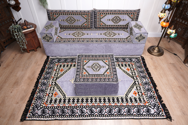 8'' Thickness Sofa Set, Gray Window Seat, Bench Cushion, Floor Couch, Reading Sofa, Meditation Yoga Sofa