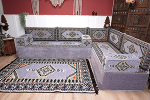 8'' Thickness L Sofa Set, Floor Couch, Sectional Sofas, Arabic Majlis, Turkish Rug, Couch Covers
