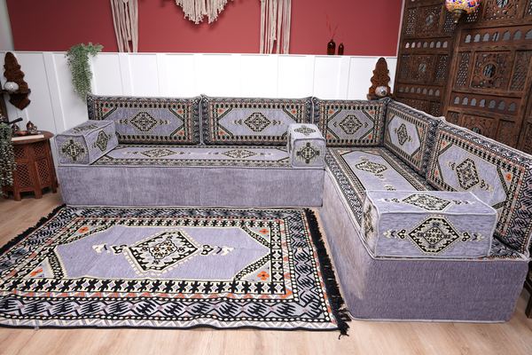 8'' Thickness L Sofa Set, Floor Couch, Sectional Sofas, Arabic Majlis, Turkish Rug, Couch Covers