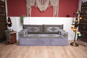 8'' Thickness Sofa Set, Gray Window Seat, Bench Cushion, Floor Couch, Reading Sofa, Meditation Yoga Sofa