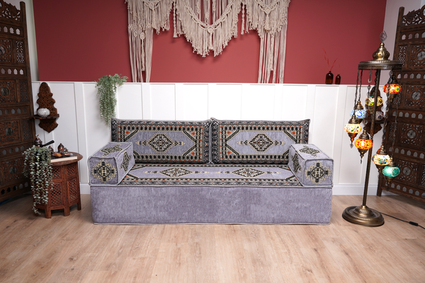 8'' Thickness Sofa Set, Gray Window Seat, Bench Cushion, Floor Couch, Reading Sofa, Meditation Yoga Sofa
