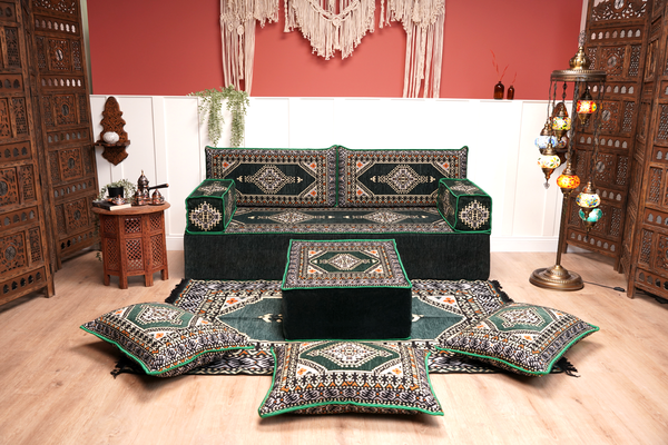 8'' Thickness Sofa Set, Green Reading Sofa, Window Seat, Bench Cushion, Meditation Yoga, Loveseat Sofa