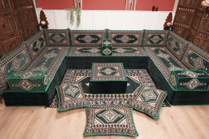 U Shaped Arabic Floor Cushions, Moroccan Sofas, Sectional Sofas, Arabic Seating Sofa, Floor Couches, Arabic Style Sofa