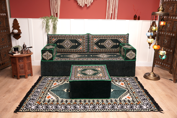 8'' Thickness Sofa Set, Green Reading Sofa, Window Seat, Bench Cushion, Meditation Yoga, Loveseat Sofa