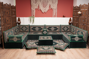 U Shaped Arabic Floor Cushions, Moroccan Sofas, Sectional Sofas, Arabic Seating Sofa, Floor Couches, Arabic Style Sofa