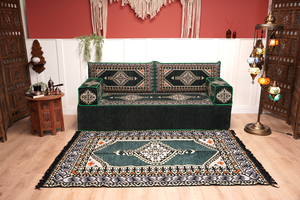 8'' Thickness Sofa Set, Green Reading Sofa, Window Seat, Bench Cushion, Meditation Yoga, Loveseat Sofa