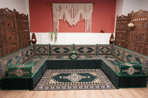 U Shaped Arabic Floor Cushions, Moroccan Sofas, Sectional Sofas, Arabic Seating Sofa, Floor Couches, Arabic Style Sofa