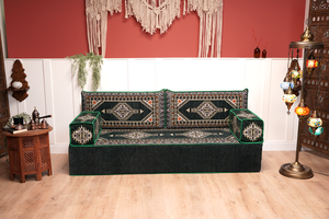 8'' Thickness Sofa Set, Green Reading Sofa, Window Seat, Bench Cushion, Meditation Yoga, Loveseat Sofa