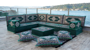 8 Zoll Dicke L Sofa Set, Arabisches Majlis Sofa, Balkon Terrassensofas, Palettensofa, Ethno Sofa, Marokkanisches Sofa