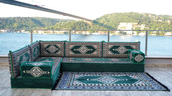 8 Zoll Dicke L Sofa Set, Arabisches Majlis Sofa, Balkon Terrassensofas, Palettensofa, Ethno Sofa, Marokkanisches Sofa