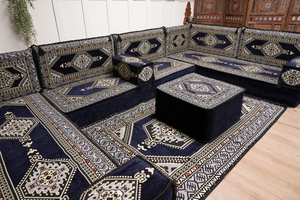 Arabic Majlis Sofa, U Shaped Arabic Floor Sofa Set, Moroccan Sofas, Floor Cushions, Arabic Seating Sofa, Turkish Sofa, Floor Couch
