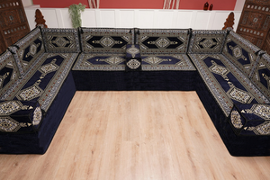 Arabic Majlis Sofa, U Shaped Arabic Floor Sofa Set, Moroccan Sofas, Floor Cushions, Arabic Seating Sofa, Turkish Sofa, Floor Couch