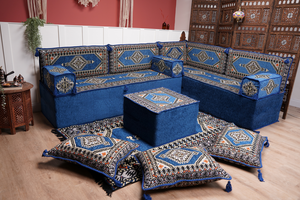 L Shaped Floor Couch, Arabic Sofa Seating, Floor Pillow, Corner Floor Cushions, Patio Furniture, Sectional Sofas, Arabic Jalsa