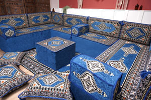 8'' Thickness U Sofa Set, Turkish Seating Pillows, Floor Sitting Set, Arabic Jalsa