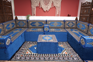 8'' Thickness U Sofa Set, Turkish Seating Pillows, Floor Sitting Set, Arabic Jalsa
