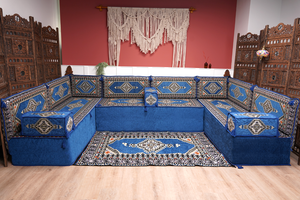 8'' Thickness U Sofa Set, Turkish Seating Pillows, Floor Sitting Set, Arabic Jalsa