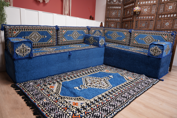 L Shaped Floor Couch, Arabic Sofa Seating, Floor Pillow, Corner Floor Cushions, Patio Furniture, Sectional Sofas, Arabic Jalsa