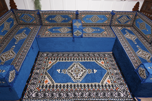 كنبة أرضية عربية، كنب عربي على شكل حرف U، وسائد أرضية، كنبة مجلس عربية، كنب عصري، وسائد مقاعد أرضية