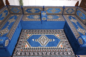 8'' Thickness U Sofa Set, Turkish Seating Pillows, Floor Sitting Set, Arabic Jalsa