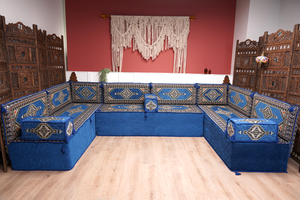 8'' Thickness U Sofa Set, Turkish Seating Pillows, Floor Sitting Set, Arabic Jalsa